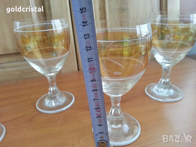 Стъклени чаши гравирани, снимка 7 - Антикварни и старинни предмети - 36992197