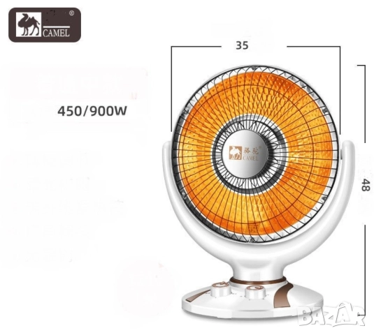Преносим настолен електрически нагревател + функция вентилатор DN2, снимка 9 - Друга електроника - 52131352