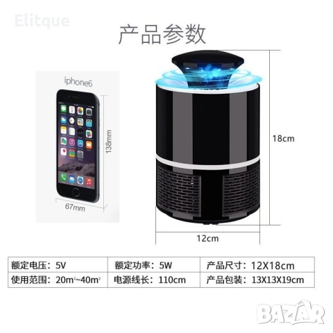 LED лампа против комари с USB захранване, снимка 6 - Друга електроника - 53345684