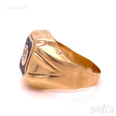 Златен мъжки пръстен 6,78гр. размер:65 14кр. проба:585 модел:20081-1, снимка 2 - Пръстени - 53348432