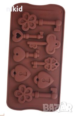 Ключ Ключове катинар силиконов молд форма фондан шоколад гипс декор, снимка 2 - Форми - 39061332