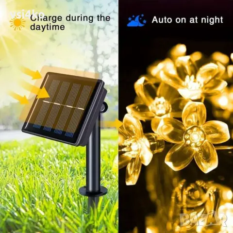 Соларни LED лампички във формат на цветенца, снимка 10 - Соларни лампи - 48263312