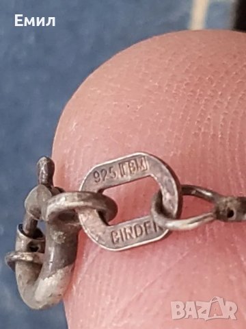 Антикварно сребърно синджирче с футболист, снимка 3 - Колекции - 49143031