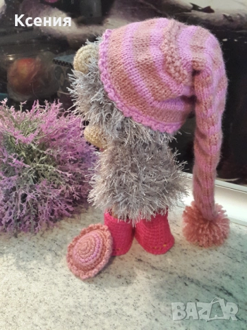 Плетена играчка ”Сънлив Таралеж”, Плетени, ръчно изработени, прекрасен подарък, снимка 9 - Плюшени играчки - 52510078