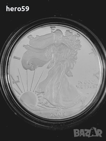 1 сребърен долар 2005 год./2005-W $1 EAGLE PCGS/ , снимка 5 - Нумизматика и бонистика - 40771104