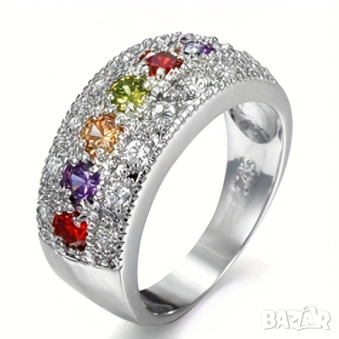 Пръстен с рубин, смарагд и сапфир, снимка 2 - Пръстени - 44887796