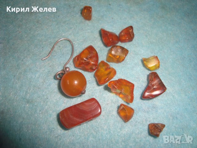 СТАРА СРЕБЪРНА КЕХЛИБАРЕНА ОБЕЦА иЛОТ БАЛТИЙСКИ НАТУРАЛЕН КЕХЛИБАР и1 КАРНЕОЛ ШЛИФОВАНО КАМЪЧЕ 23568, снимка 14 - Антикварни и старинни предмети - 35646444