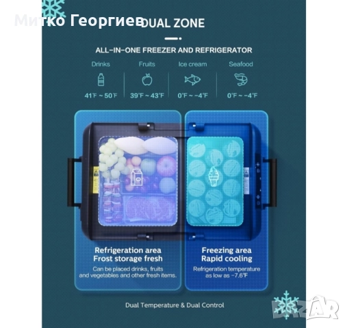 Продавам компресорен мини хладилник-фризер Philips TB7301 45лт. 640лв., снимка 5 - Каравани и кемпери - 51502319