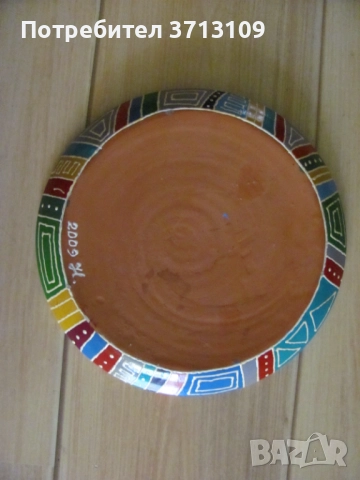 Авторска керамична чиния за декорация , подпис, снимка 3 - Декорация за дома - 51644524