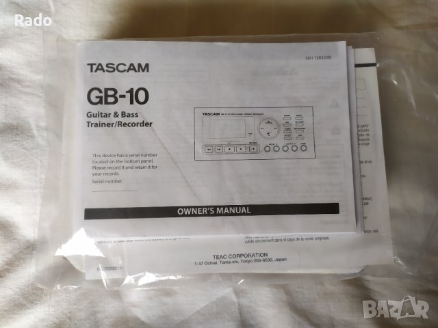 Продавам "Tascam GB-10", снимка 3 - Други - 40677876