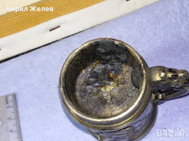 Стар КОЛЕКЦИОНЕРСКИ РУСКИ ЦИНКОВ КАПИТАНСКИ СВЕЩНИК - ЧАШКА с ОРНАМЕНТИРАНИ ВЕТРОХОД и ОРЪДИЕ 42644, снимка 8 - Колекции - 43828026