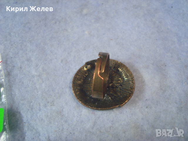 АРТ НУВО СТИЛ сИНКРУСТИРАНИ ЦВЕТНИ КРИСТАЛИ с ЕМАЙЛлак РЕТРО ВИНТИДЖ ПРЪСТЕН РЕГУЛИРУЕМ МЕСИНГ 26823, снимка 3 - Пръстени - 36392553