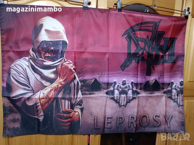 DEATH-Leprosy Flag- 60 см на 90 см, снимка 2 - Китари - 43141820