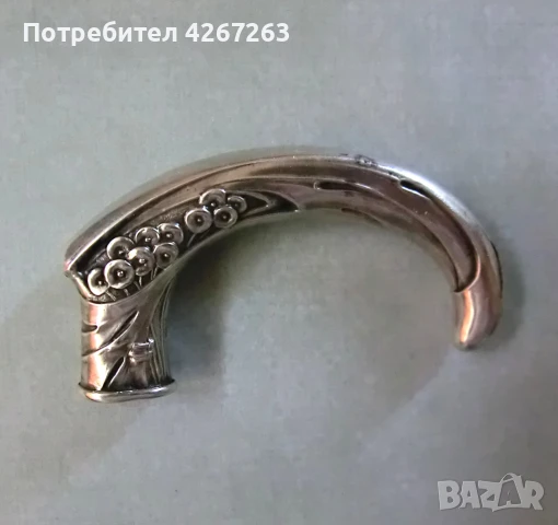 Старинна сребърна дръжка за чадър Art Nouveau / Jugendstil / Liberty, снимка 4 - Антикварни и старинни предмети - 50520768