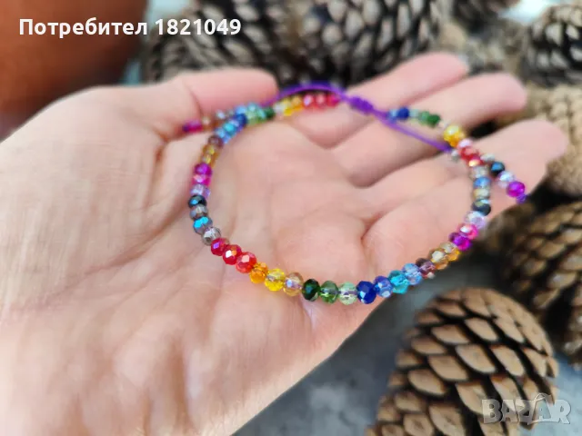 Летни блестящи гривни/колиета от кристали, снимка 4 - Гривни - 46604911