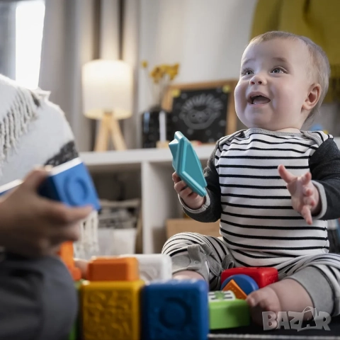 Активна играчка Baby Einstein - Кубчета, Bridge & Learn, 15 части, снимка 6 - Образователни игри - 52214353