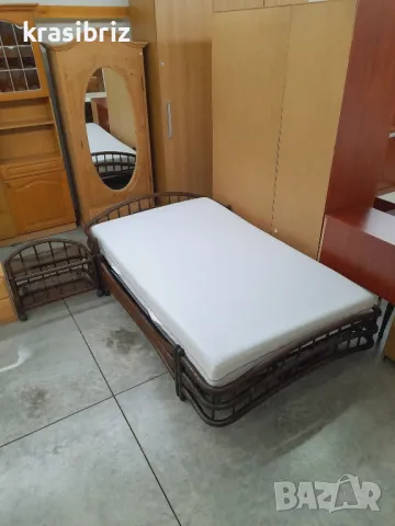 Спалня от Естествен Ратан и Нощно шкафче-120/200см...-внос от Германия!