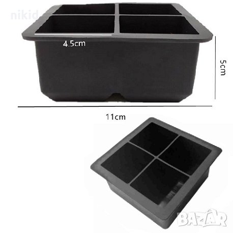 4,5 см 4 кубчета куб квадрат силиконов молд форма шоколад гипс и др, снимка 1 - Форми - 32690148