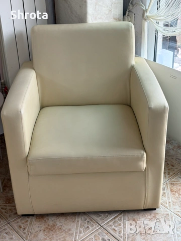 кожени фотьойли  бежав цвят