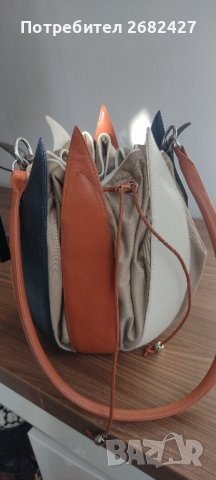 By-Lin Tulip Leather Bag - Mondriaan with White Lining

