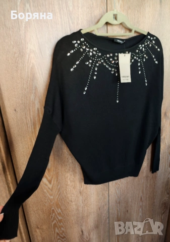ORSAY нов с етикет пуловер с камъни, снимка 8 - Блузи с дълъг ръкав и пуловери - 53446384