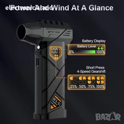 Мощен ръчен въздушен турбо вентилатор, USB презареждане, прахосмукачка за дома, кола, сняг, компютър, снимка 6 - Прахосмукачки - 53305373