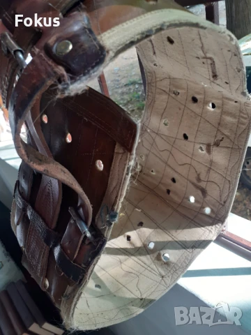 Стар широк кожен колан пояс силях, снимка 4 - Антикварни и старинни предмети - 50954351