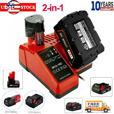 НОВИ 18V / 12V  Батерии Milwaukee M18 2.0Ah / 4Ah / 6Ah Чисто Нови, снимка 7 - Винтоверти - 39923072