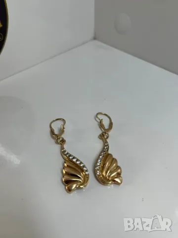 Златни обеци с циркони , снимка 3 - Обеци - 47271774