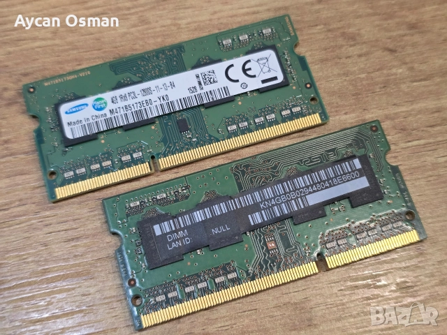Комплект RAM памет Samsung 2×4GB DDR3L SO-DIMM 1600MHz – PC3L-12800S , снимка 2 - RAM памет - 52921189