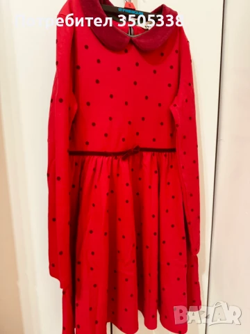 Червена рокля Mini Boden, снимка 3 - Детски рокли и поли - 50884473