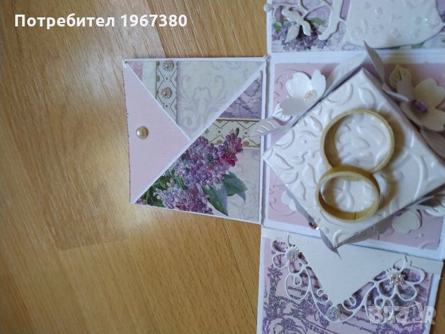 Експлодираща кутия за сватба "Люляк", снимка 4 - Подаръци за сватба - 26470166