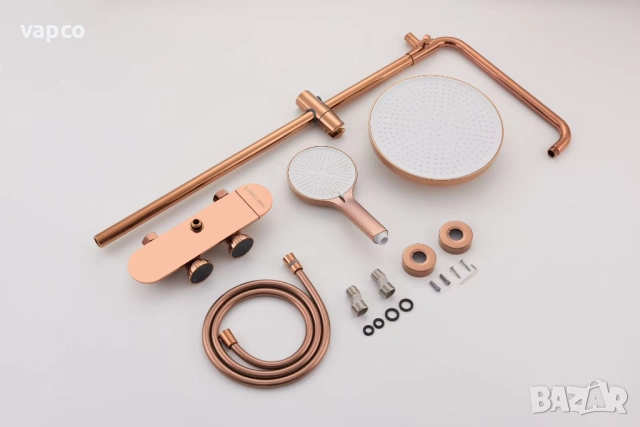 Интелигентна душ система Rose Gold с термостат и LED дисплей D47, снимка 17 - Душове - 52195503