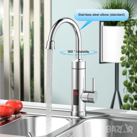 Проточен бойлер 3000W/220V с цифров дисплей от неръждаема стомана, снимка 2 - Бойлери - 43047656