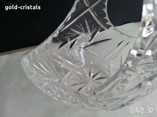 кристална купа кошничка фруктиера бонбониера, снимка 5 - Антикварни и старинни предмети - 26647355