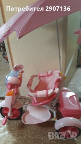 триколка с дръжка за управление и педали за детето, мека седалка,обезопасена, снимка 2 - Скутери и тротинетки - 32859821