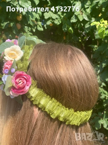 Диадема венец „ Летни цветя“, снимка 2 - Аксесоари за коса - 51201984