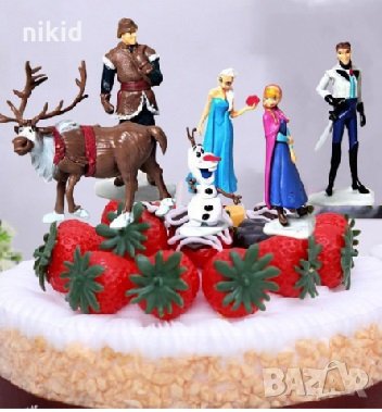 6 бр PVC фигурки от Замръзналото кралство Frozen Елза Анна Свен за игра и украса торта, снимка 3 - Фигурки - 21184298
