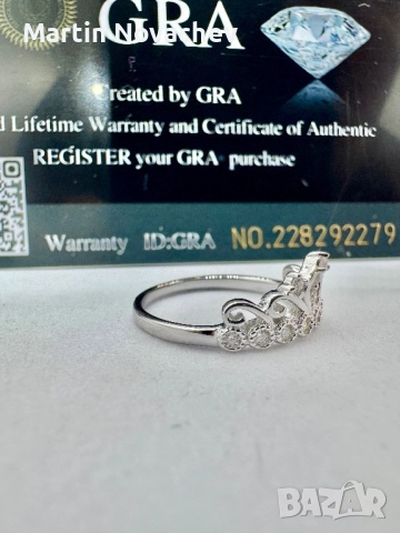 Сребърен пръстен с мойсанит (Диамант) 1.3 карата, снимка 5 - Пръстени - 52252861