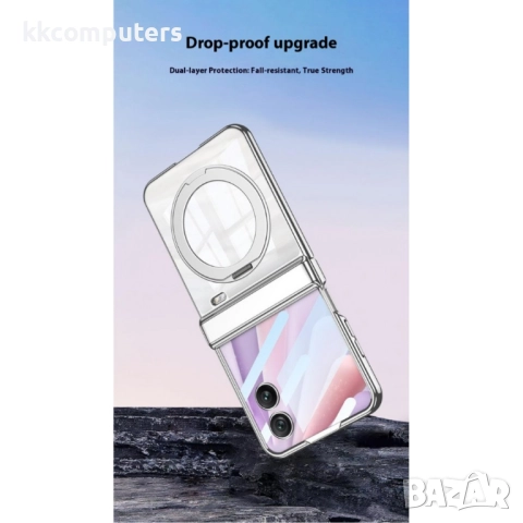 Калъф с протектор GKK за Honor Magic V Flip 2 – MagSafe, стойка и защита на пантата, електроплейтинг, снимка 10 - Калъфи, кейсове - 52144340