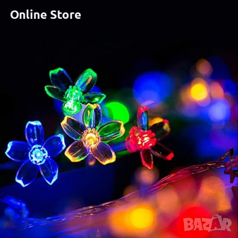 Многоцветни коледни LED лампички с цветя с щепсел, снимка 10 - Декорация за дома - 42964570