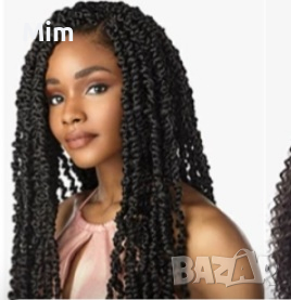 Мамбо туистъри 56 см 30 черни плитки за коса  