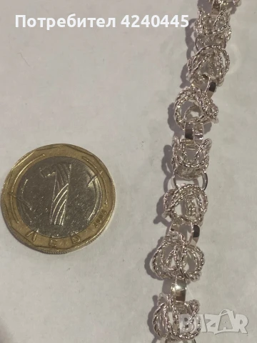 Сребърен синджир, снимка 2 - Колиета, медальони, синджири - 50456495