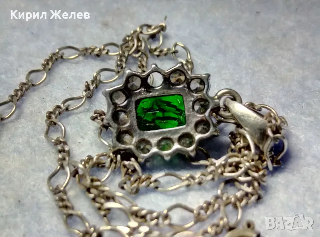 СКЪПОЦЕННО СРЕБЪРНО КОЛИЕ с ПЕНДАНТ СРЕБРО 925 с ГОЛЯМ ЮВЕЛИРНО ФАСЕТИРАН ПЕРИДОТ и ЦИРКОНИ 47569, снимка 5 - Колиета, медальони, синджири - 50072703