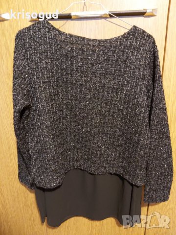 Елегантна и стилна дамска блуза, 50% Памук; 50% Полиестер, произведена в Италия, снимка 2 - Блузи с дълъг ръкав и пуловери - 27319778