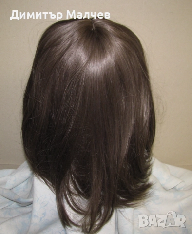 Перука от изкуствена коса 40 см светлокафява права, отлична, снимка 6 - Други - 52213050