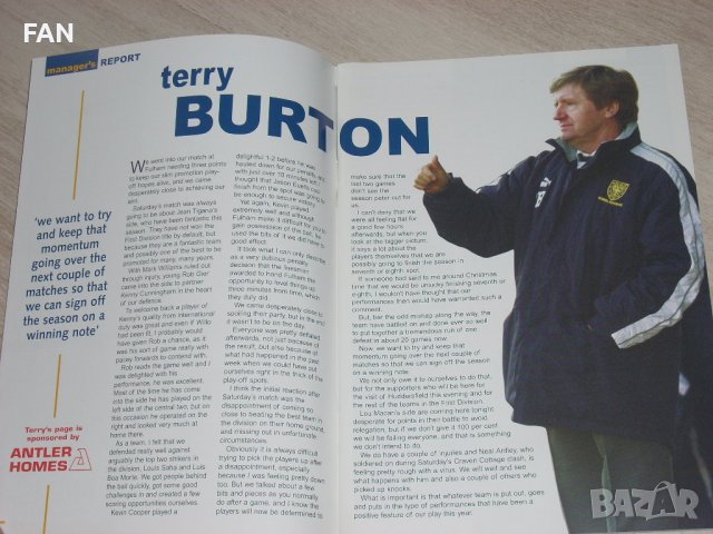 УИМБЪЛДЪН оригинални футболни програми 2000/01 - Шефилд Юнайтед, Уест Бромич, Престън, Шефилд Уензди, снимка 10 - Фен артикули - 38852044