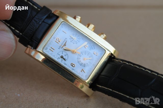 Швейцарски ръчен мъжки часовник "Longines'' хронограф кварц 18 карата , снимка 14 - Мъжки - 40566435