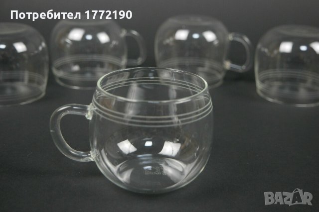 6чаши BUTOS Стъклен Сервиз "Schott & Gen" Mainz, JENA-er Glas 1937, снимка 6 - Антикварни и старинни предмети - 36897619