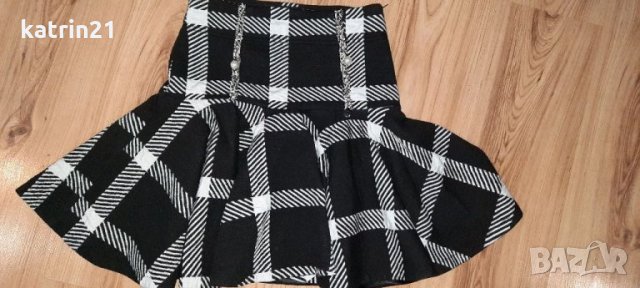  черно бяла пола с висока талия lucy  , снимка 3 - Поли - 27857736